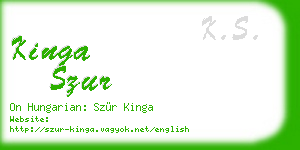 kinga szur business card